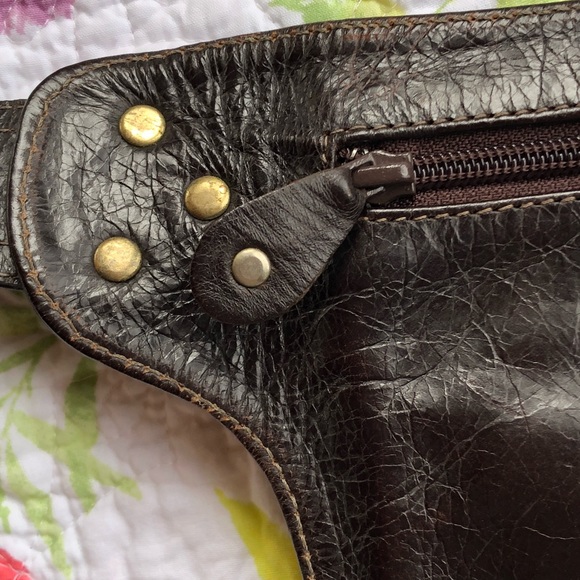 Calleen Cordero Cracked Brown Leather Belt Bag with Upcycled Vintage Kilim - Picture 11 of 16